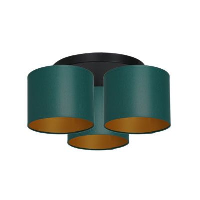 Lampa sufitowa wisząca Luminex Arden czarny mat-zielona-złota wym: 18 x 45 x 45 cm 3xE27 x 15W 1 szt.