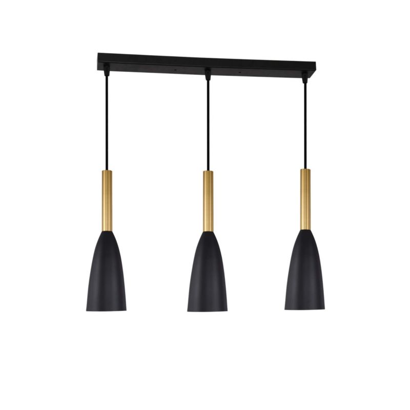 Lampa wisząca Light Prestige Solin 9456 czarno-złota szerokość 50 cm 3xE27 x 60W 1 szt.