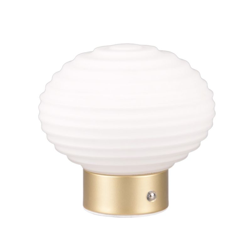 Lampka stołowa RL Earl biało-mosiężny LED 2W 3000K 100lm IP20 wym: 14.5 x 15.5 x 15.5 cm szkło - 1 szt.