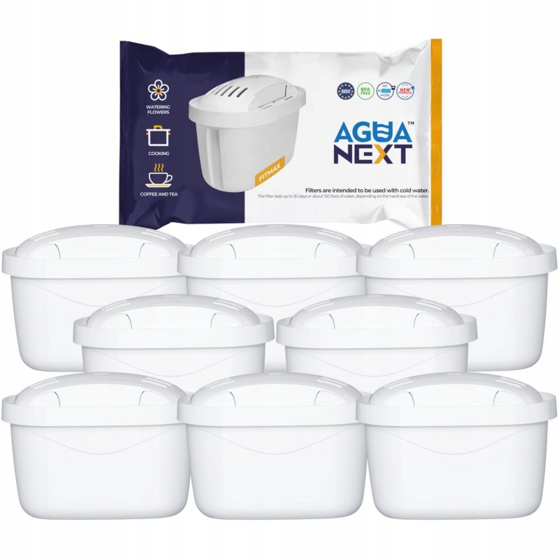 Filtr wody, Agua Next, wkład, do dzbanka filtrującego, zamiennik do Dafi, Laica, Aquaphor, 8szt