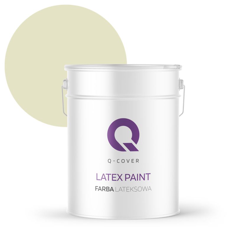 Farba Lateksowa Do Ścian i Sufitów Q-Cover Biel złamana w groszkowy H2476 Głęboki Mat 10L