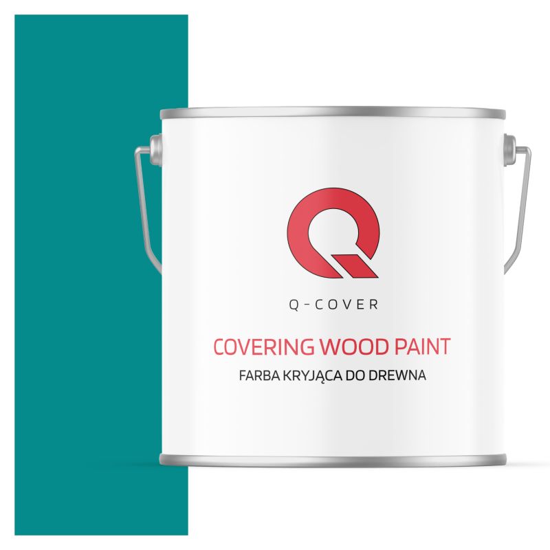 Farba Kryjąca do Drewna Q-Cover Niebieski Turkusowy RAL5018 Mat 5L