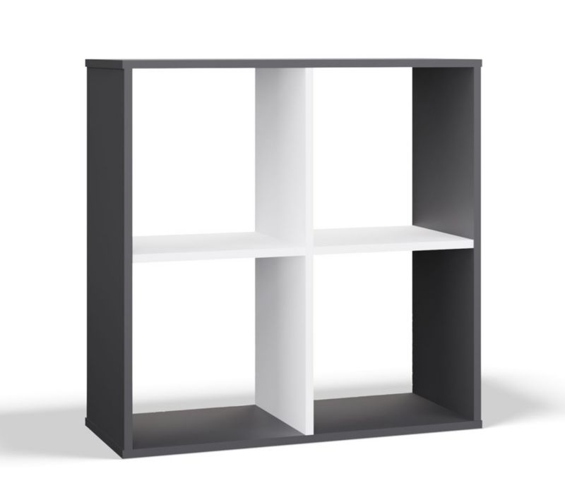 Regał Topeshop Malax 2x2 Antracyt Biały 75x75x30 cm 1 szt.