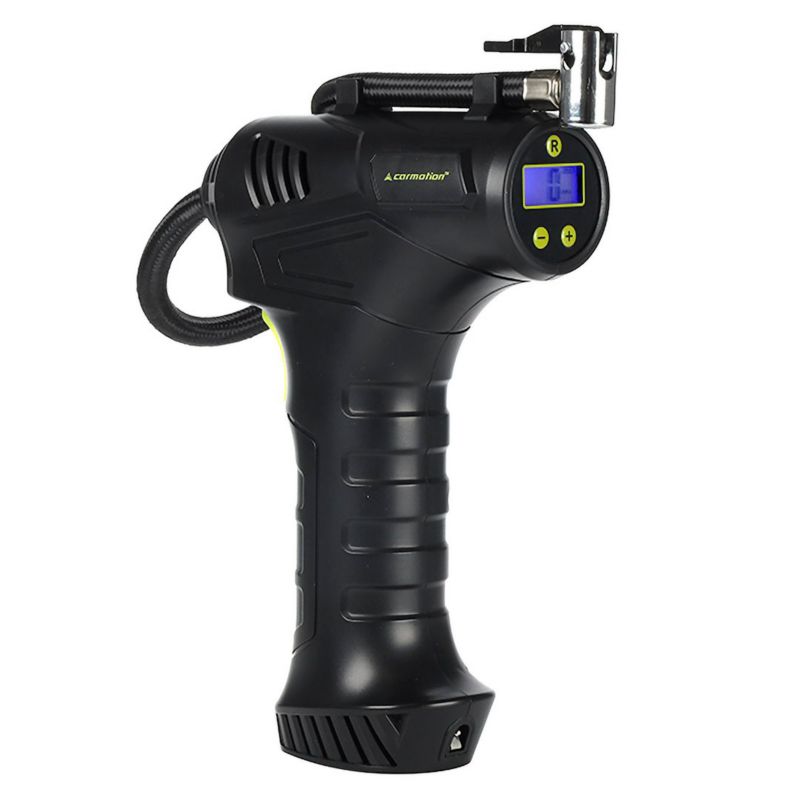 Kompresor powietrza bezprzewodowy, Carmotion, 150 PSI, automatyczny z cyfrowym ciśnieniomierzem, 4 adaptery, 1 szt.