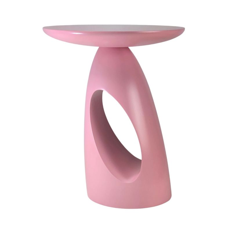 Stolik drewniany Kayani Island wys. 40 cm pudrowy róż 1 szt.