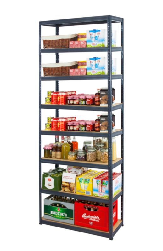 Regał metalowy MODO24 magazynowy grafit premium helios 270x75x45cm 8 półek po 400 kg 1 szt.