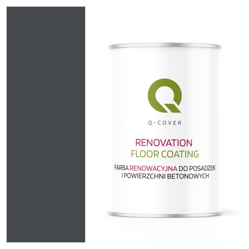 Farba Renowacyjna do Posadzek i Powierzchni Betonowych Q-Cover Grafitowy RAL7024 Półmat 1L