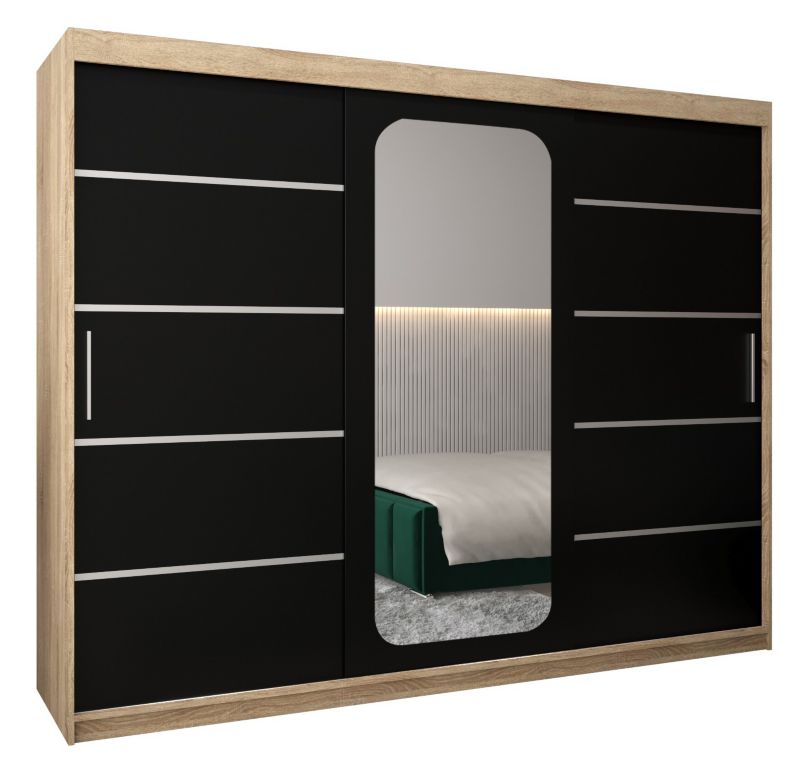 Szafa przesuwna Garderoba Abiks PROMO V2 250 sonoma/czarny 1 szt.