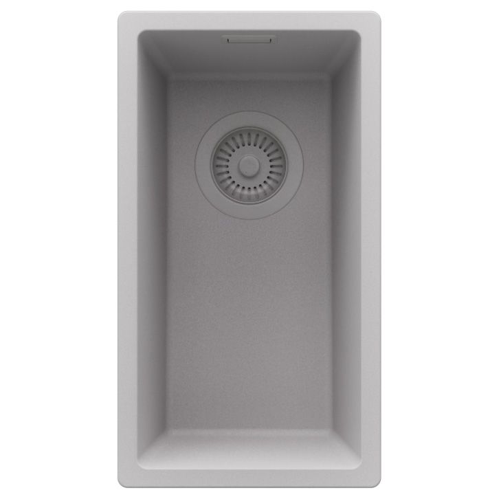 Zlewozmywak podblatowy Londyn PRIMAGRAN 26x47cm do szafki od 30cm, Szary + Syfon, S008, 1 szt.