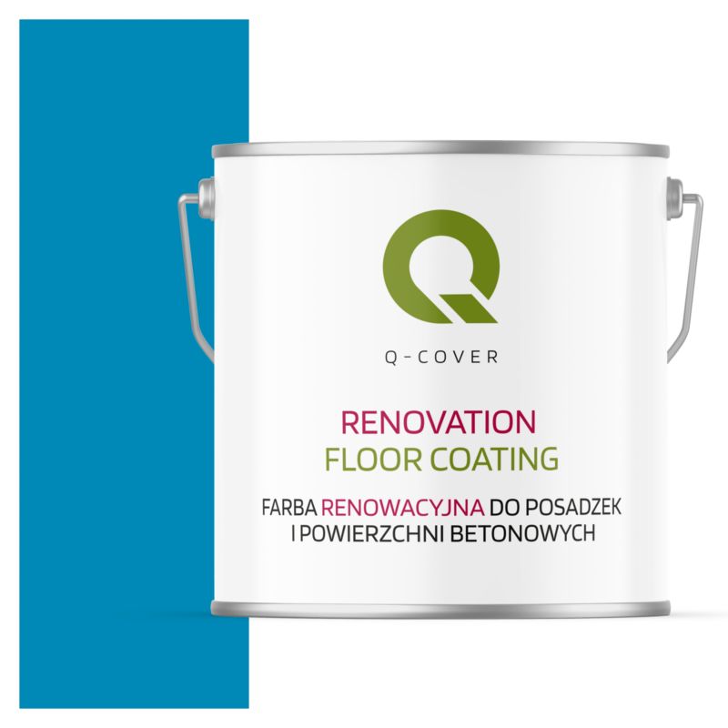 Farba Renowacyjna do Posadzek i Powierzchni Betonowych Q-Cover Niebieski Jasny RAL5012 Mat 5L