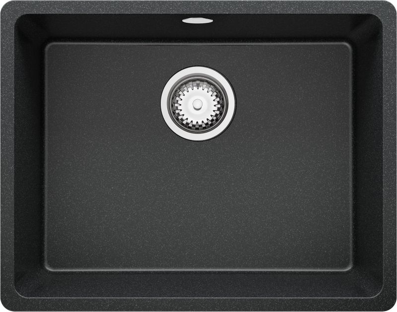 Zlewozmywak podblatowy Wenecja Easy PRIMAGRAN 56x44cm do szafki od 60cm, Grafitowy + Syfon, S063, 1 szt.