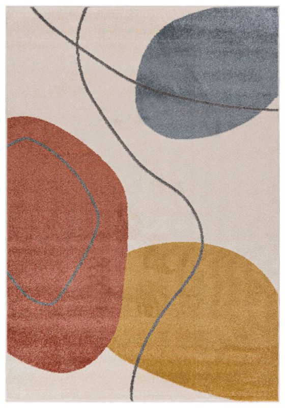 Dywan Wewnętrzny LUCY Mazovia Prostokątny 140 x 200 cm Beżowy Motyw Geometryczny 1 szt.