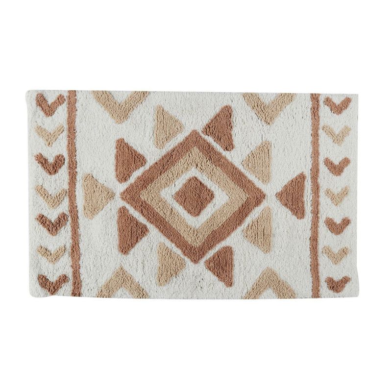 Dywanik AZTEC HowHomely beżowy bawełniany w etniczny wzór 80x50 cm 1 szt.