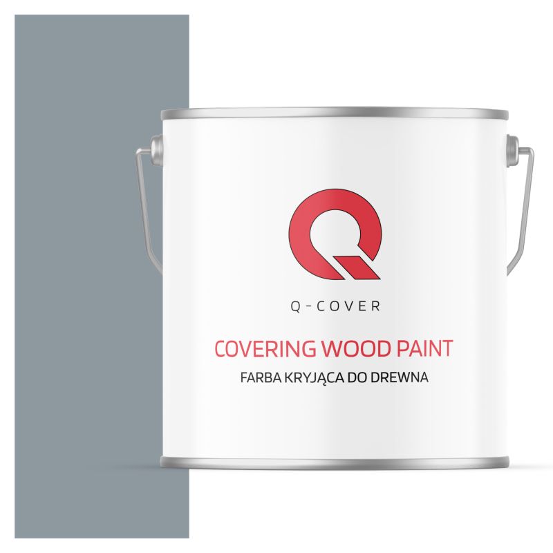 Farba Kryjąca do Drewna Q-Cover Szaro-Błękitny RAL7001 Satyna 5L