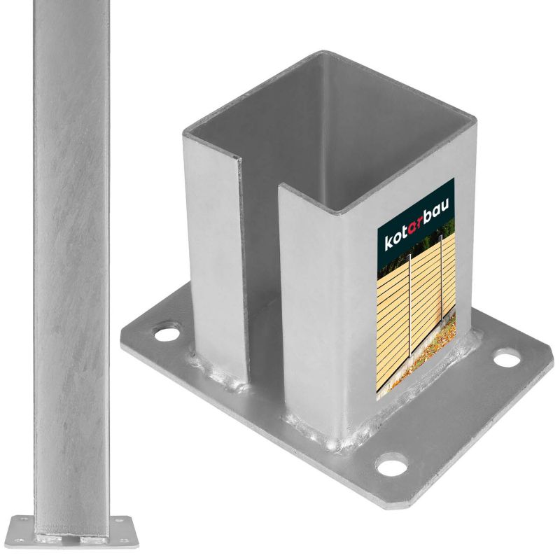 Podstawa słupka KOTARBAU bramowego ogrodzenia przykręcana 100x100 mm 1 szt.