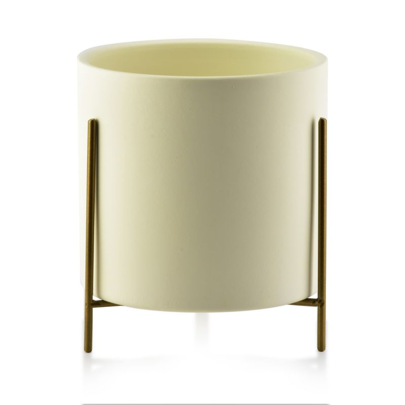 Doniczka na stojaku Neva Basic Mondex beżowa ceramiczna h12 cm 1 szt.