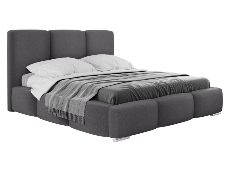Łóżko tapicerowane MIRJAN 24 z pojemnikiem na pościel Olweria 140x200 stalowy szary 1 szt.