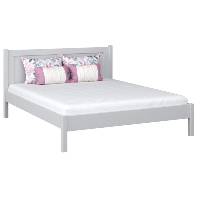 Drewniane łóżko N-WOOD podwójne N02 popielaty 200x200 1szt.