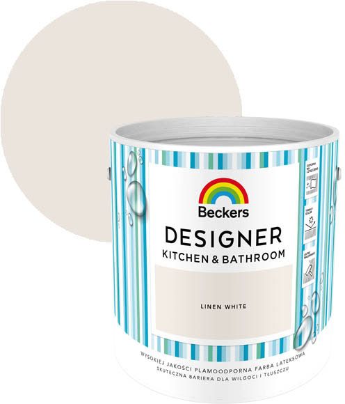 Farba kolorowa Beckers Designer Kitchen&Bathroom Linen white 2,5 l