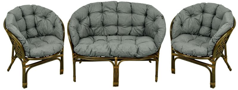 Poduszka na meble rattanowe wiklinowe AMPO komplet szary turia 1 szt.