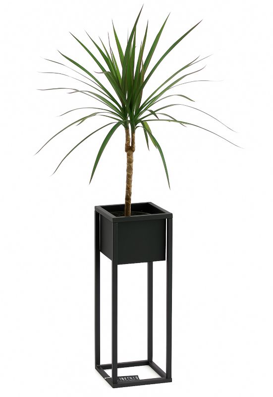 Kwietnik stojący JAKPOL Cubo Loft 70 cm metalowy czarny 1 szt.