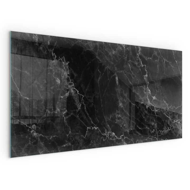 Szkło Hartowane pod Kominek/Piec Wallfluent 120x60 cm Szyba Ochronna Prostokątna Elegancki wzór marmuru 1 szt.