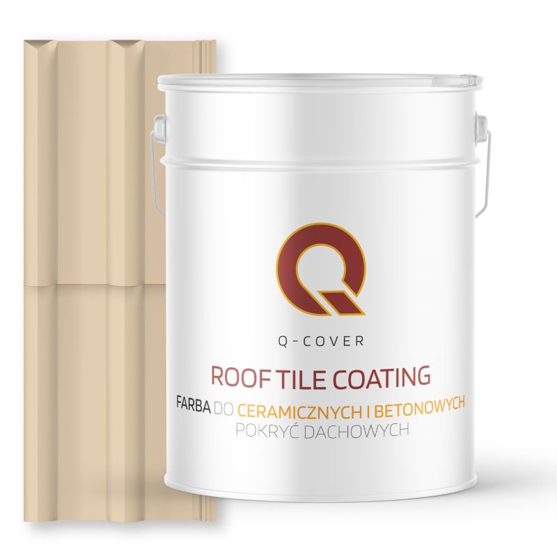 Farba do Dachów Ceramicznych i Betonowych Pokryć Dachowych Q-Cover Kremowo beżowy RAL1015 Satyna 10L