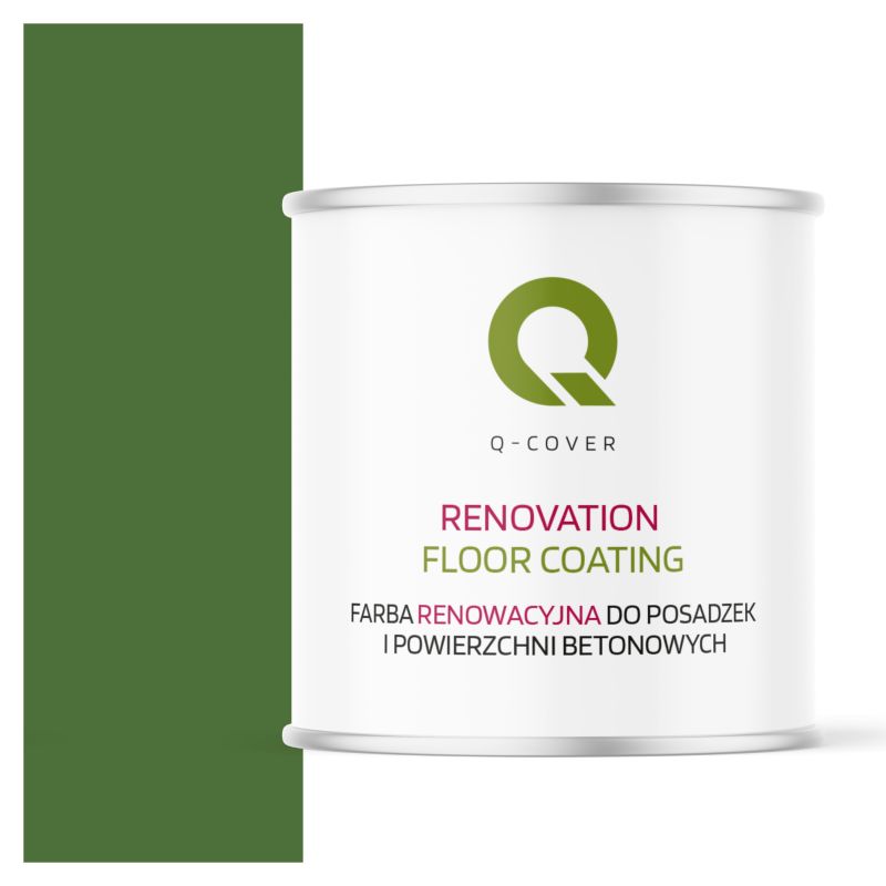 Farba Renowacyjna do Posadzek i Powierzchni Betonowych Q-Cover Zielony Trawiasty RAL6010 Półmat 2.5L