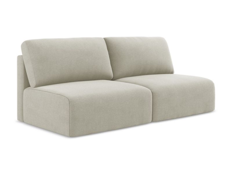 Sofa 3-osobowa z funkcją spania LaMiaSofa OSTIA z tkaniny strukturalnej 216x102 cm jasny beż 1 szt.