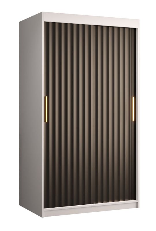 Szafa przesuwna Abiks Meble RIFLO WAVE 1 100 biały mat + czarny mat 1 szt.