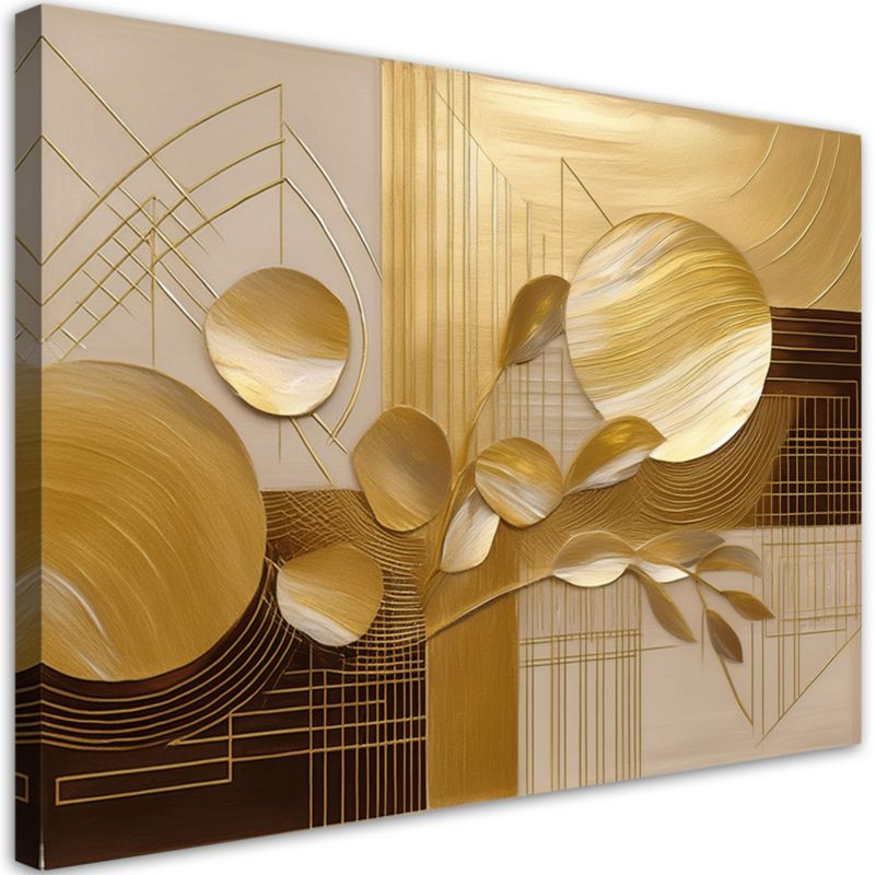 Obraz do salonu Feeby Złoty Glamour Abstrakcja 120x80 cm 1szt