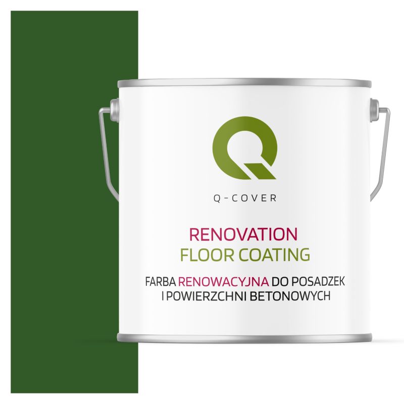 Farba Renowacyjna do Posadzek i Powierzchni Betonowych Q-Cover Zielony Liściasty RAL6002 Wysoki Połysk 5L