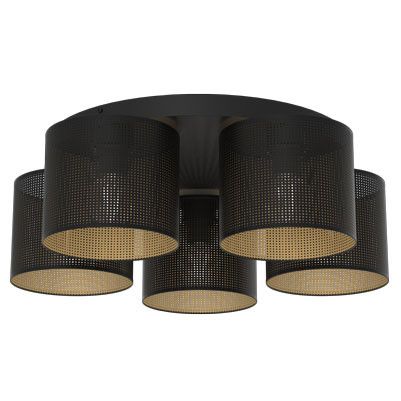 Lampa sufitowa wisząca Luminex Loft Shade czarny mat-złota wym: 18 x 58 x 58 cm 5xE27 x 15W 1 szt.