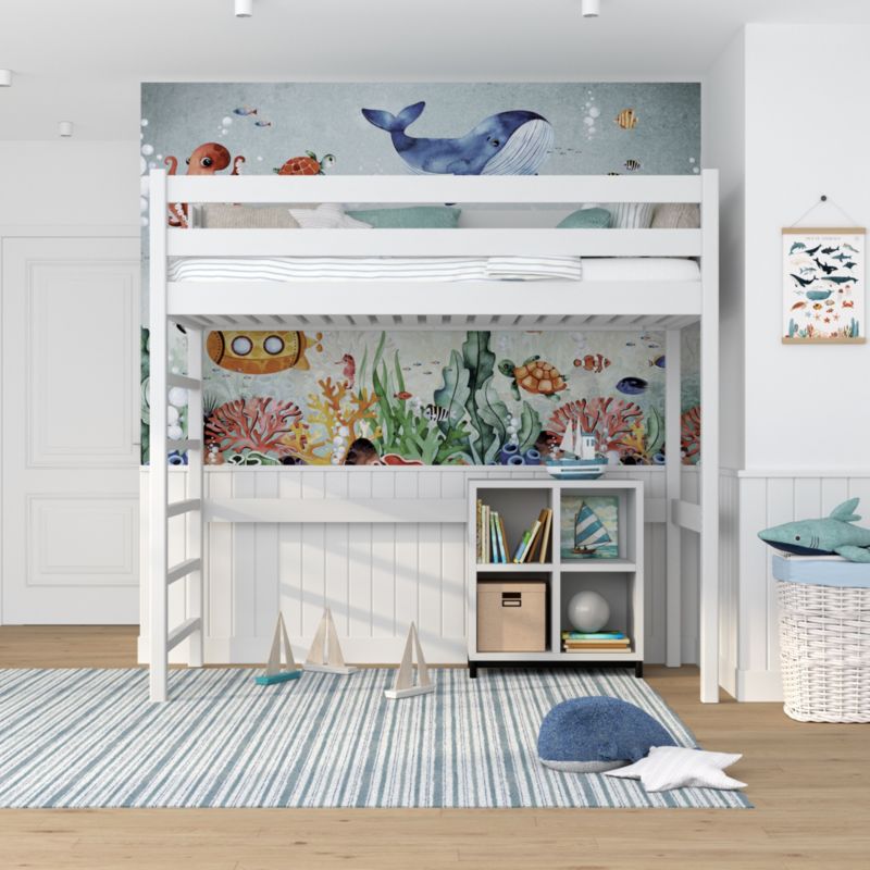 Drewniane łóżko N-WOOD na antresoli N01 biały 120x190 1szt.