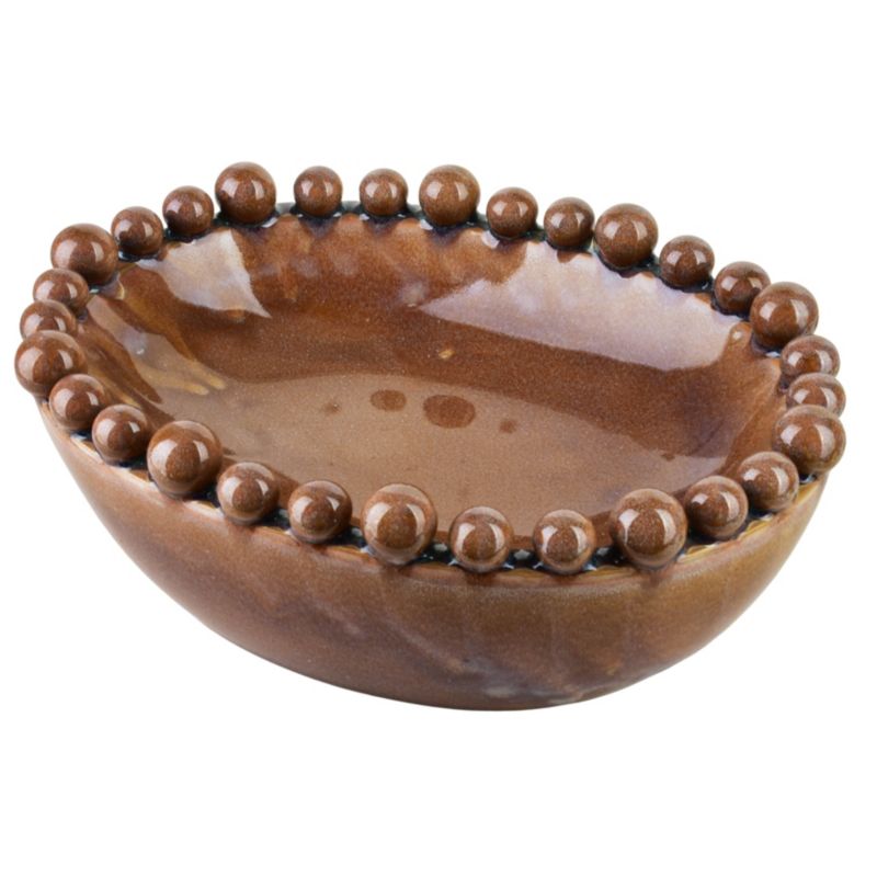 naczynie dekoracyjne ovalne YARINE BALL brązowe 22x17x8cm 1 szt. 1 szt.