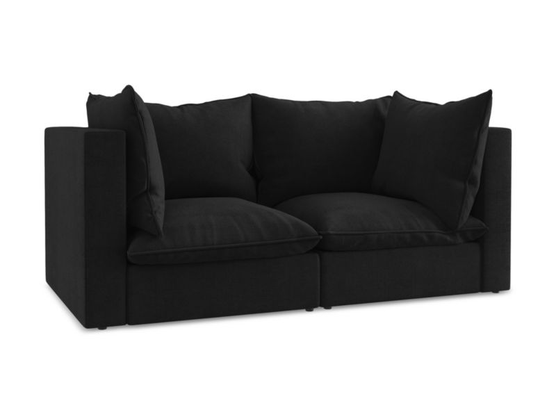 2-osobowa kanapa modułowa LaMiaSofa RAVENNA z tkaniny strukturalnej 180x90 cm czarny 1 szt.