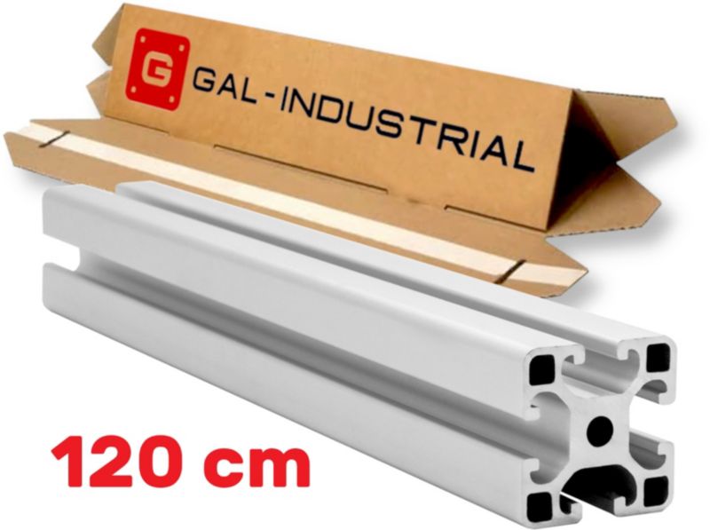 PROFIL KONSTRUKCYJNY ALUMINIOWY GAL-INDUSTRIAL 40x40 otwór 8mm DŁ. 120cm + Cięcie na wymiar 1 szt.