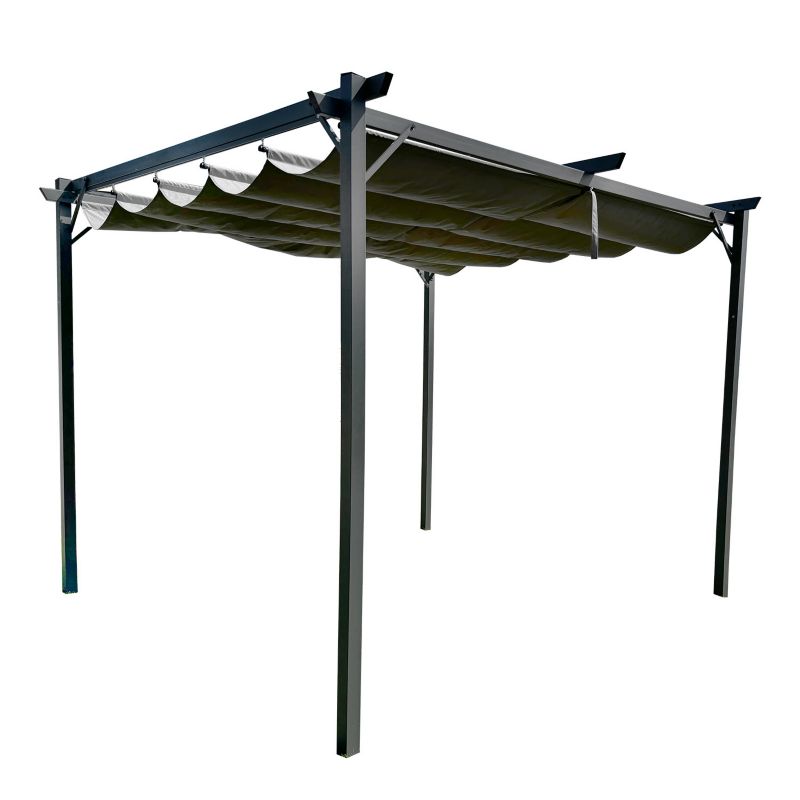 Metalowa pergola do ogrodu 4iQ Group 3x4m szara 1 szt.