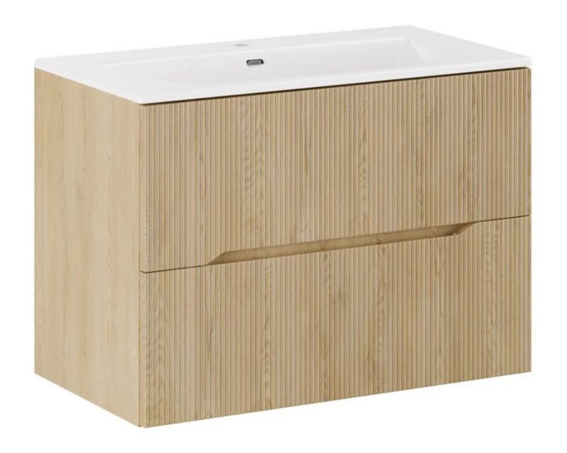 Szafka pod umywalkę Comad NORDIC CREMONA 2S 80cm dąb cremona z umywalką wpuszczaną SKY 1 szt