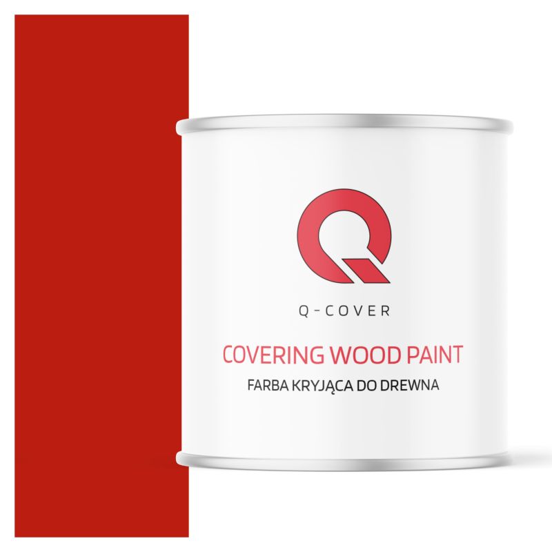 Farba Kryjąca do Drewna Q-Cover Czerwony RAL3020 Półmat 2.5L