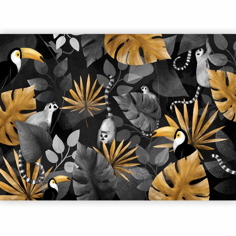 Fototapeta samoprzylepna Artgeist Kwiaty czarna 196x140 (4 części) 10025ac rolka 1 szt