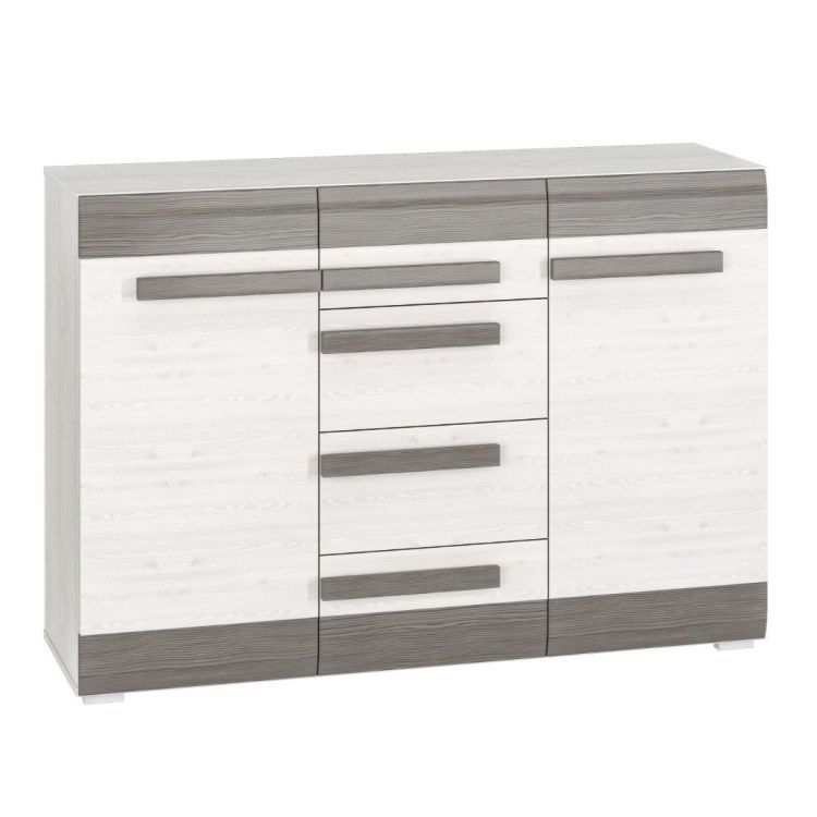 Komoda ML Meble BIANKA 2D4S 138 sosna śnieżna/szara 1 szt.