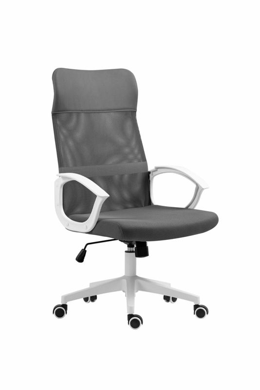 Fotel biurowy ergonomiczny Rosso INTESI szary obrotowy z regulacją wysokości siatkowy 1 szt.