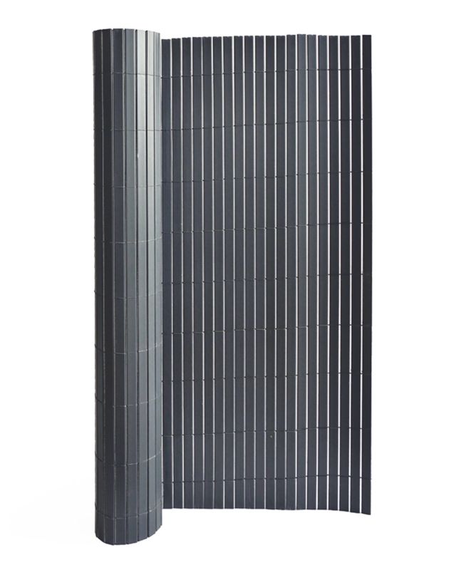 Osłona na Balkon Taras Lento Antracite Mazovia Całoroczna, Odporna UV Mata na Ogrodzenie Szara PCV 100x300 cm 1 szt.