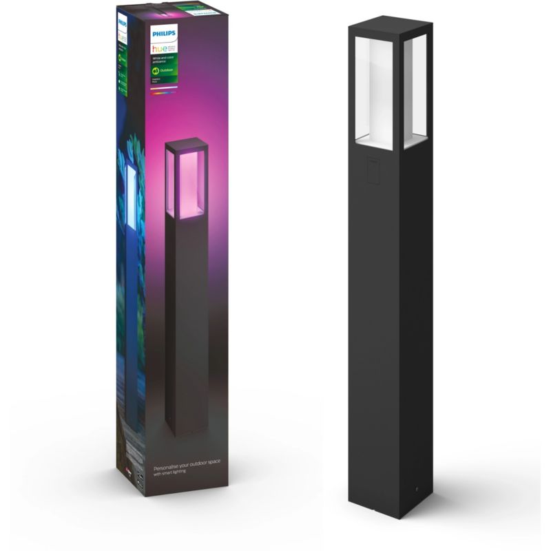 Lampa Ogrodowa Philips HUE LED Słupek Zewnętrzna 77cm 15.8W IP44 RGB TW Czarna Inteligentna White and Color Ambiance 1 szt.