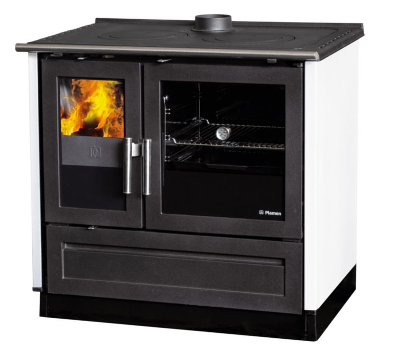 Kuchnia na drewno Plamen GLAS 910 BIAŁA 9 kW 1 szt.