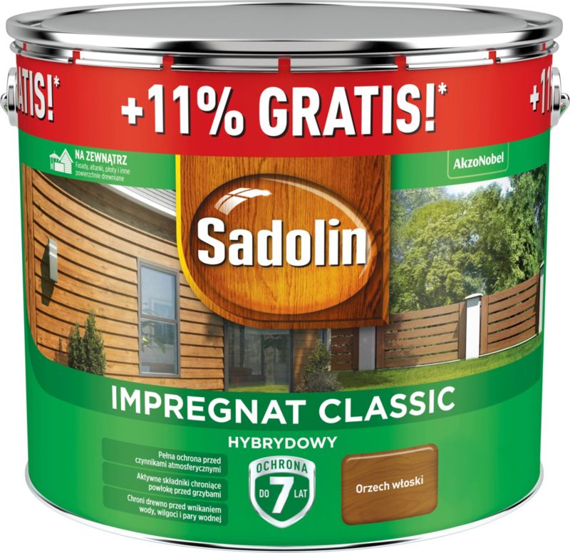Impregnat Sadolin Classic Hybrydowy orzech włoski 10 l