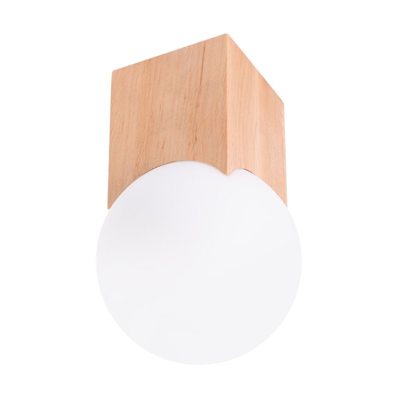 Lampa sufitowa wisząca Sollux Lighting Solis 6371 naturalne drewno-biała szerokość 12 cm 1xG9 x 1 szt.