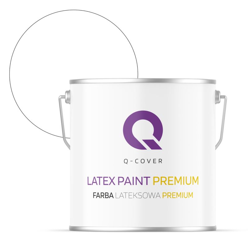 Farba Lateksowa Premium Plamoodporna do Ścian i Sufitów Q-Cover Super Biała Głęboki Mat 5L