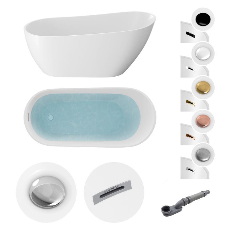 Wanna wolnostojąca SEVANTE VAIANA 170x80 cm biała 1 szt.